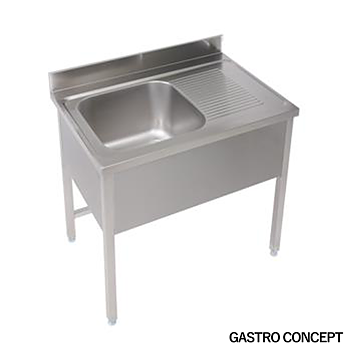 Diskbänk, enkel ho vänster, - Djup 40 - 60 cm