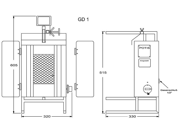 Kebabgrill GD1 GASOL - 7 kg