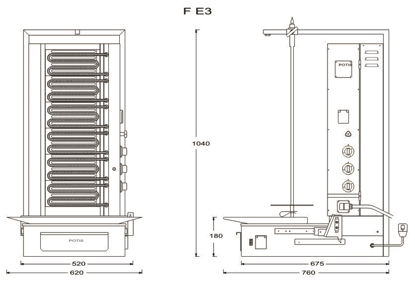 Kebabgrill F E3-S - 50 kg - 3