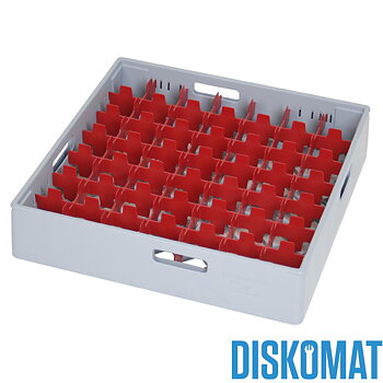 Diskbackar fackindelad, 49 x glas Ø max 60 mm, GRÅ