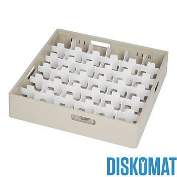 Diskback fackindelad, 36 x glas Ø max 72 mm, BEIGE
