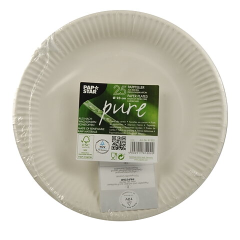 Papperstallrik "pure" Vit - Ø 23 cm