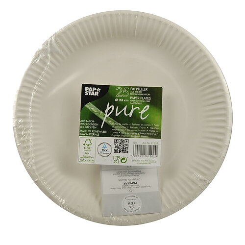 Papperstallrik "pure" Vit - Ø 23 cm