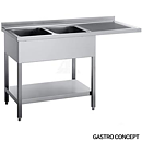 Diskbänk för diskmaskin, hoar till vänster - djup 70 cm