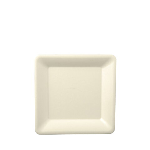 Tallrikar av sockerrör "pure" vit - 15,5x15,5 cm