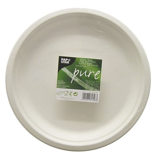 Tallrikar av sockerrör "pure" vit - Ø 26 cm
