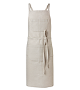 Bröstlappsförkläde Beige med D-ring ca 75 x 90 cm