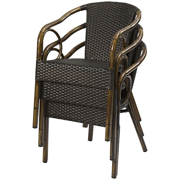 Ceres Mocha, karmstol med bambu-look - 6