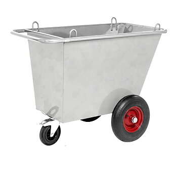 Avfallsvagn - 400 liter, valbara hjul, GALVANISERAD