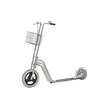 Sparkcykel med korg, valbara hjul