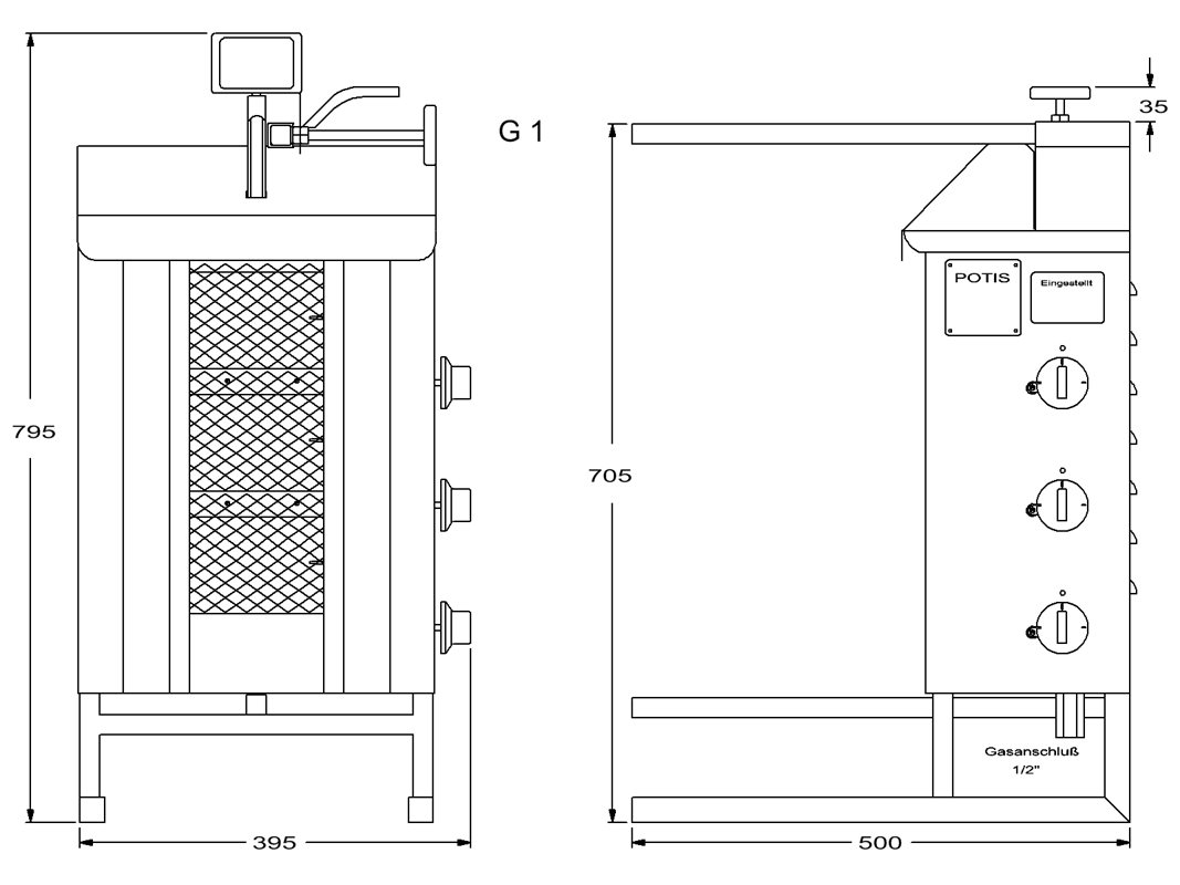 Kebabgrill G1 GASOL - 15 kg - 3