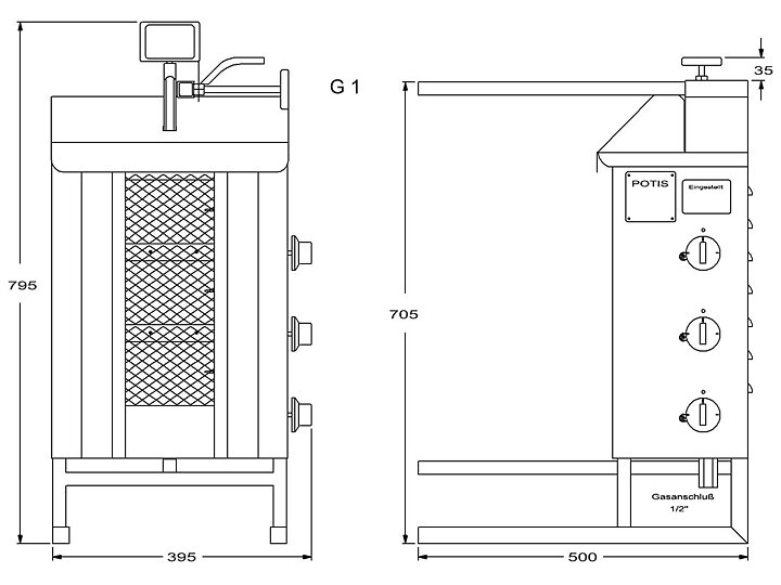 Kebabgrill G1 GASOL - 15 kg