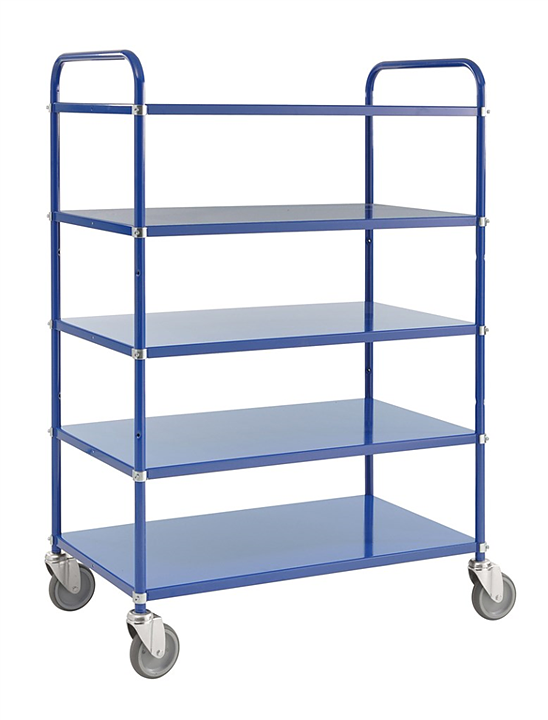 Hyllvagn, 5 hyllor, BLÅ