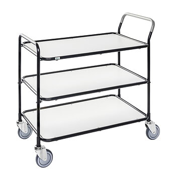 Bordsvagn 3 plan, Svart ram - Vit