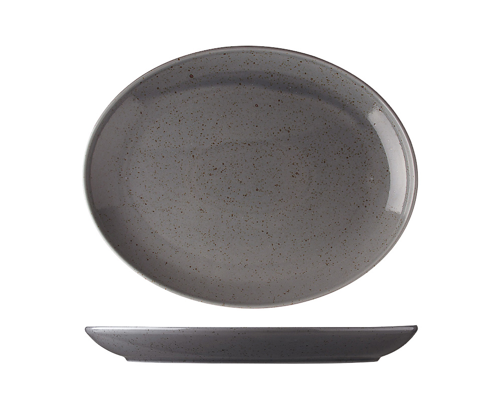 Tallrik Oval Mörkgrå Ø 32 cm