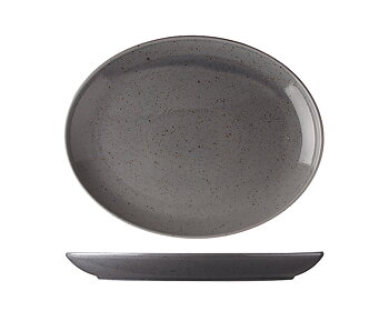 Tallrik Oval Mörkgrå Ø 32 cm