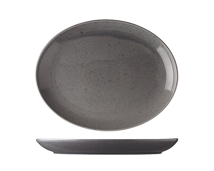 Tallrik Oval Mörkgrå Ø 32 cm
