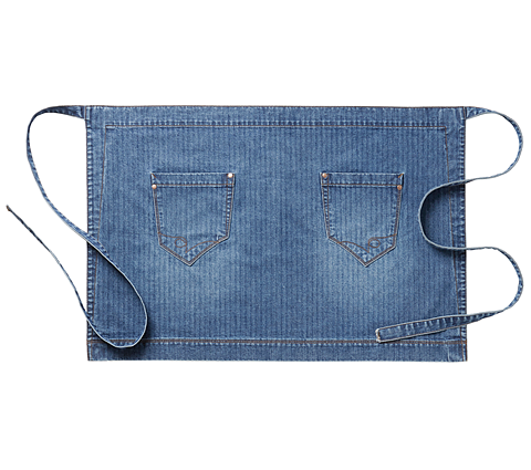 Midjeförkläde ca 80 x 55 cm,  med fickor - bomullsdenim