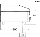 Vattengrill 1 zon, 4,08  kW, grillyta 29 × 43 cm