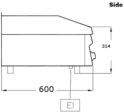 Vattengrill 1 zon, 4,08  kW, grillyta 29 × 43 cm