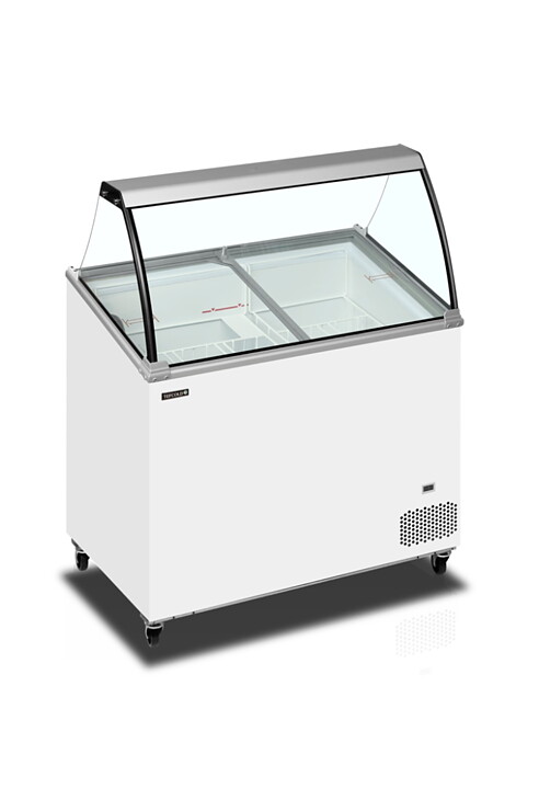 Skopglassfrys IC301SCE+SO  7×5 liter, vinklade skjutlock