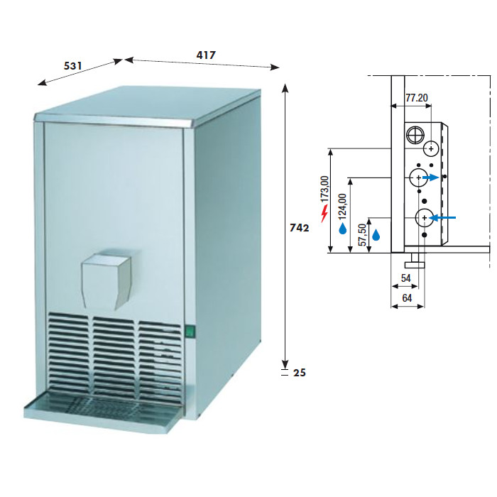 Isdispenser KD3, bordsmodell, 30 kg/24h - 5