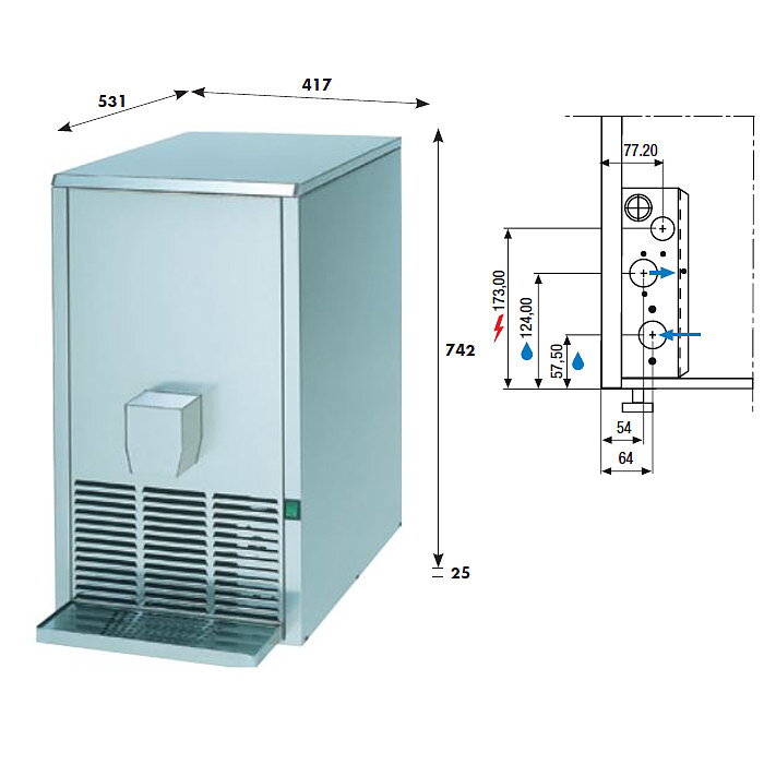 Isdispenser KD3, bordsmodell, 30 kg/24h