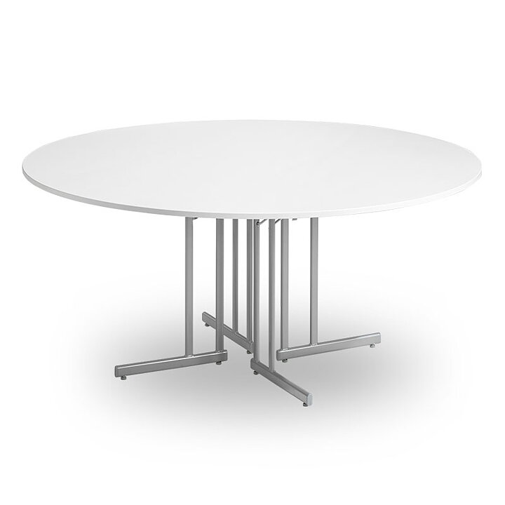 BANKETT Style fällbart bord, vit/silvergrått