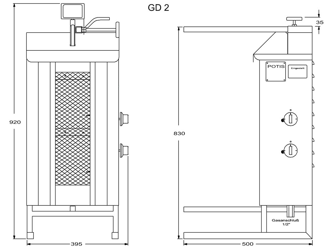 Kebabgrill GD2 GASOL - 30 kg - 3