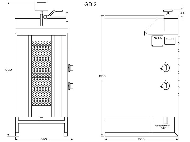 Kebabgrill GD2 GASOL - 30 kg