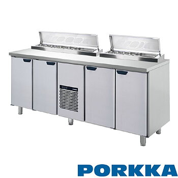 Sallad/pizzakylbänk GN, 4 dörrar