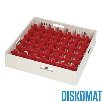 Diskback fackindelad, 49 x glas Ø max 60 mm, BEIGE