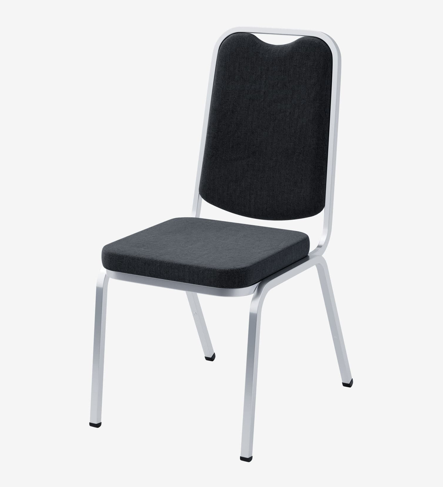 Konferensstol STYLE svart tyg / kromat stativ