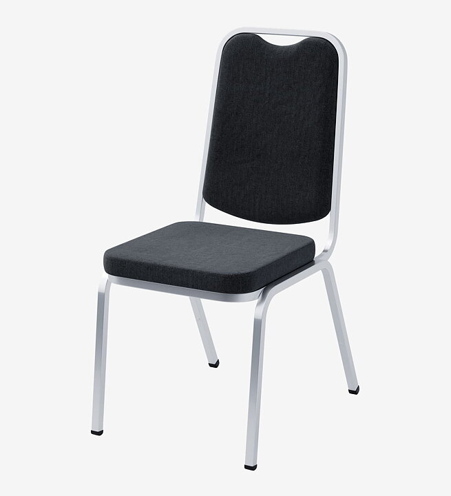 Konferensstol STYLE svart tyg / kromat stativ