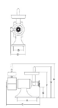 Köttkvarn / ostkvarn - kött 200 kg/h / ost 50 kg/h