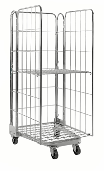 Rullcontainer 3 sidor, stackningsbar