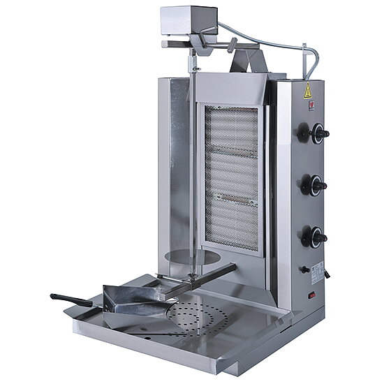 Kebabgrill, gas, max 35 kg, toppmotor