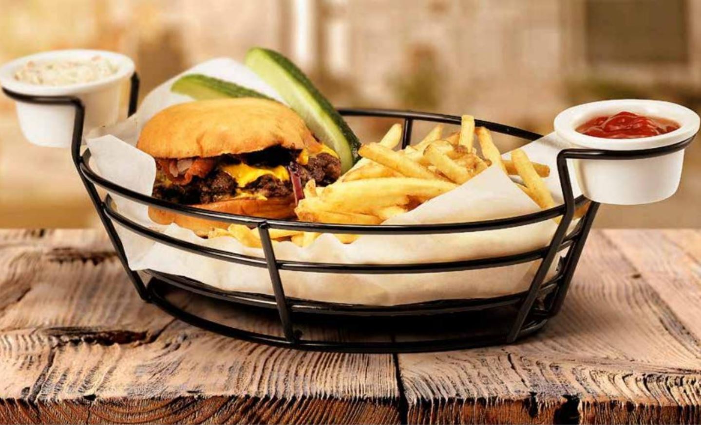 Bröd-fastfoodkorg  trådkorg med hållare - 2