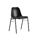 Stol Bella, svart/svart, tygklädd sits