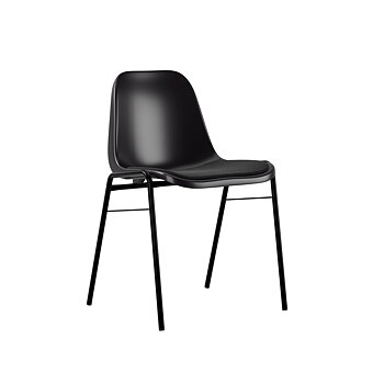 Stol Bella, svart/svart, tygklädd sits