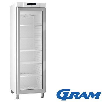 Kylskåp glasdörr, 346 liter, vit