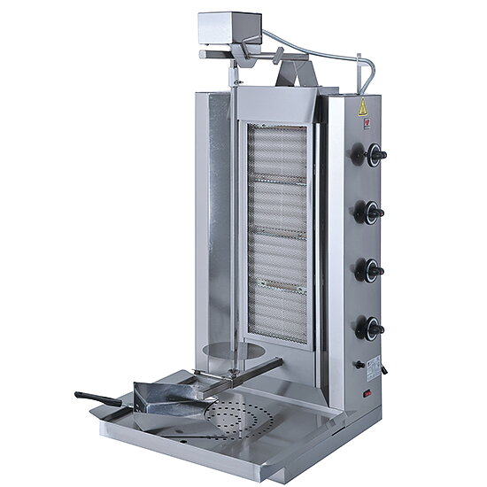 Kebabgrill, gas, max 75 kg, toppmotor