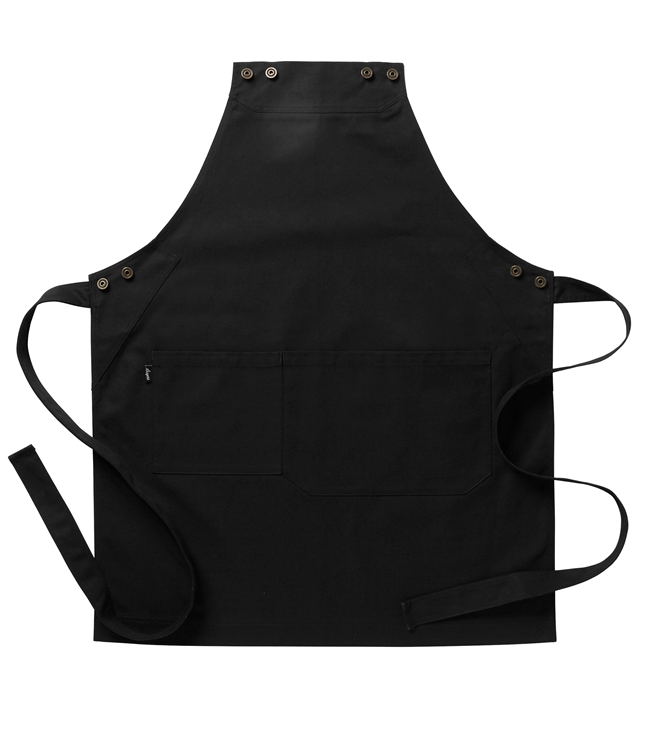 Bröstlappsförkläde ca 75 x90 cm, med dubbelficka Svart - 3