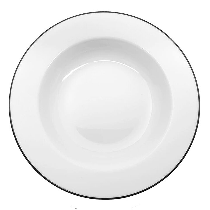 Djup Tallrik med svart rand - 29 cm
