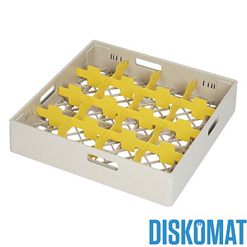 Diskback fackindelad, 16 x glas Ø max 110 mm, BEIGE