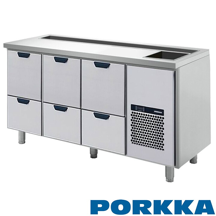 Barkylbänk, 6 lådor