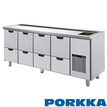 Barkylbänk, 8 lådor
