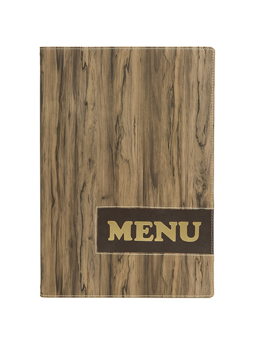 Menypärm Design , A4, PU-läder, WOOD - 4