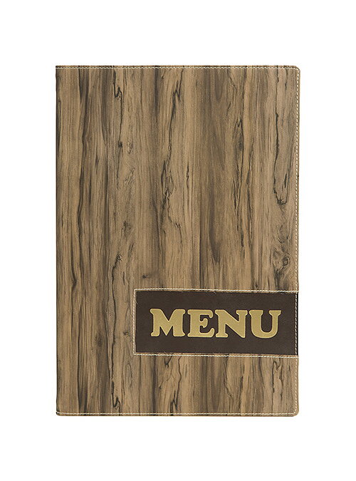 Menypärm Design , A4, PU-läder, WOOD