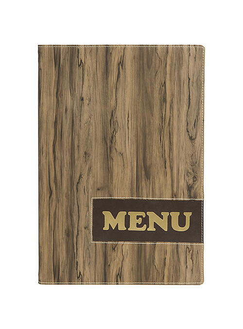 Menypärm Design , A4, PU-läder, WOOD